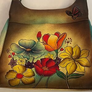 Anuschka Multicolor Floral Shoulder Bag